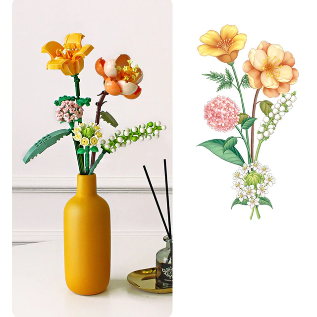 FloraBloom - 3D-blomsterbukett for rolige rom