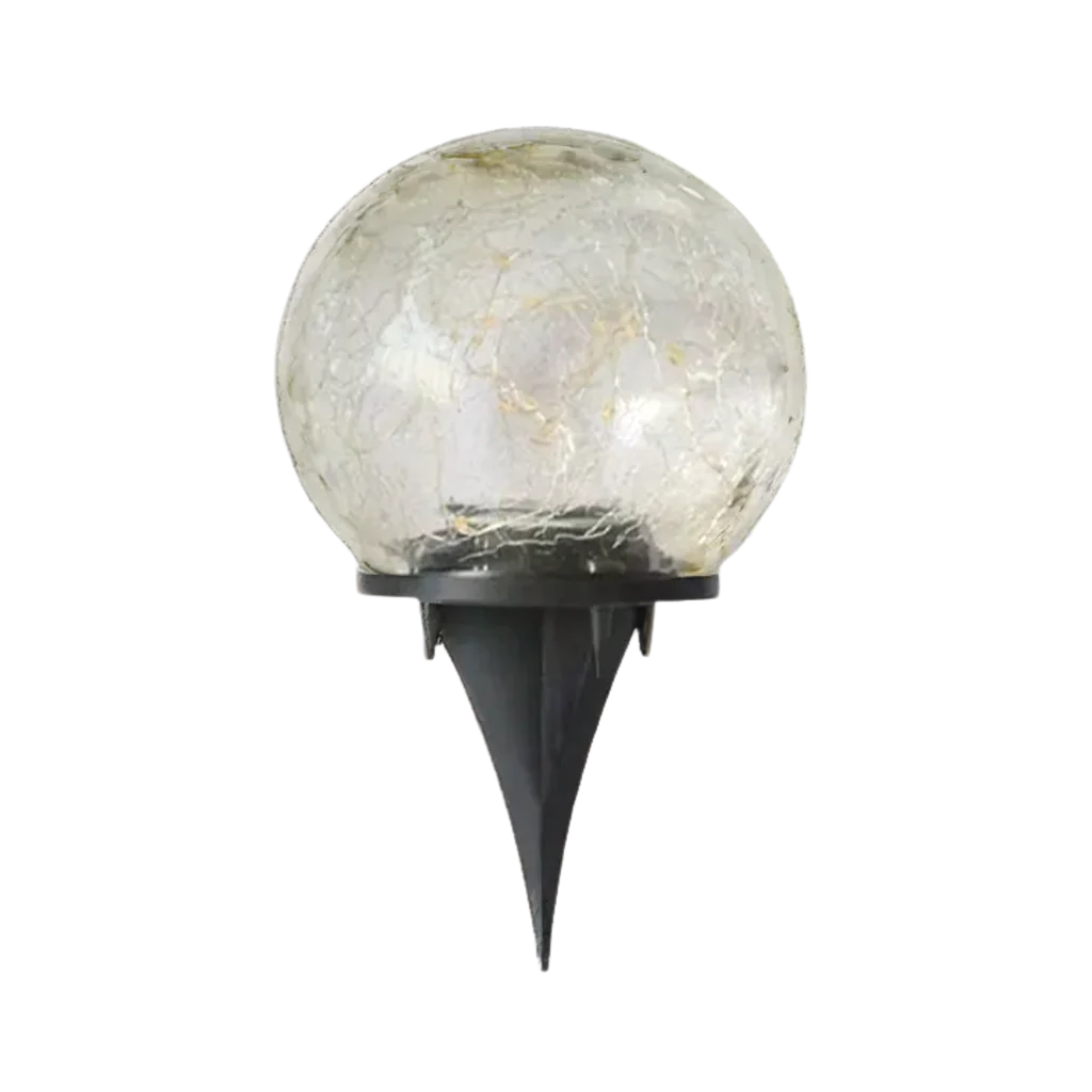 GlowGlobe - Solar Strikket Glass Lampe med Ground Stake