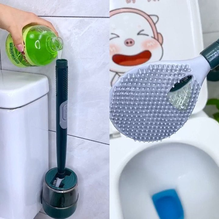 FlexScrub Smart toalettbørste med fleksible børster og innebygd rengjøring