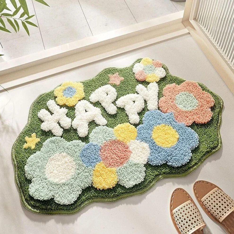 BlossomDuo - Gulvmatte med kunstnerisk blomstermønster