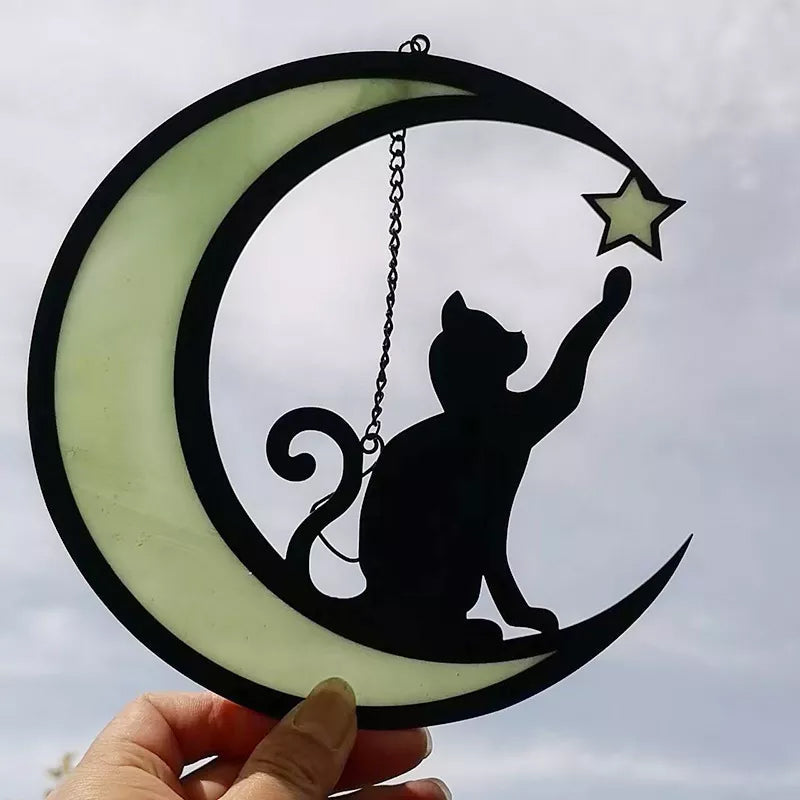 MysticPaws katt og halvmåne-lampe - magisk stemningslys for koselig innredning