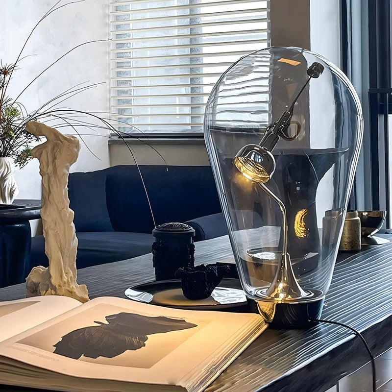 Lumi Magnet – Industriell glassbordlampe med dimmefunksjon for det moderne hjemmet