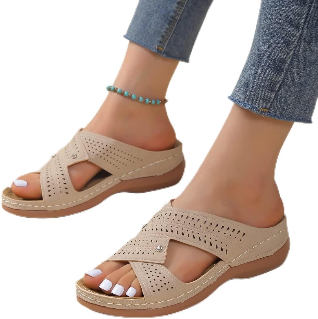 Sadie - Summer wedge sandaler med tåløft