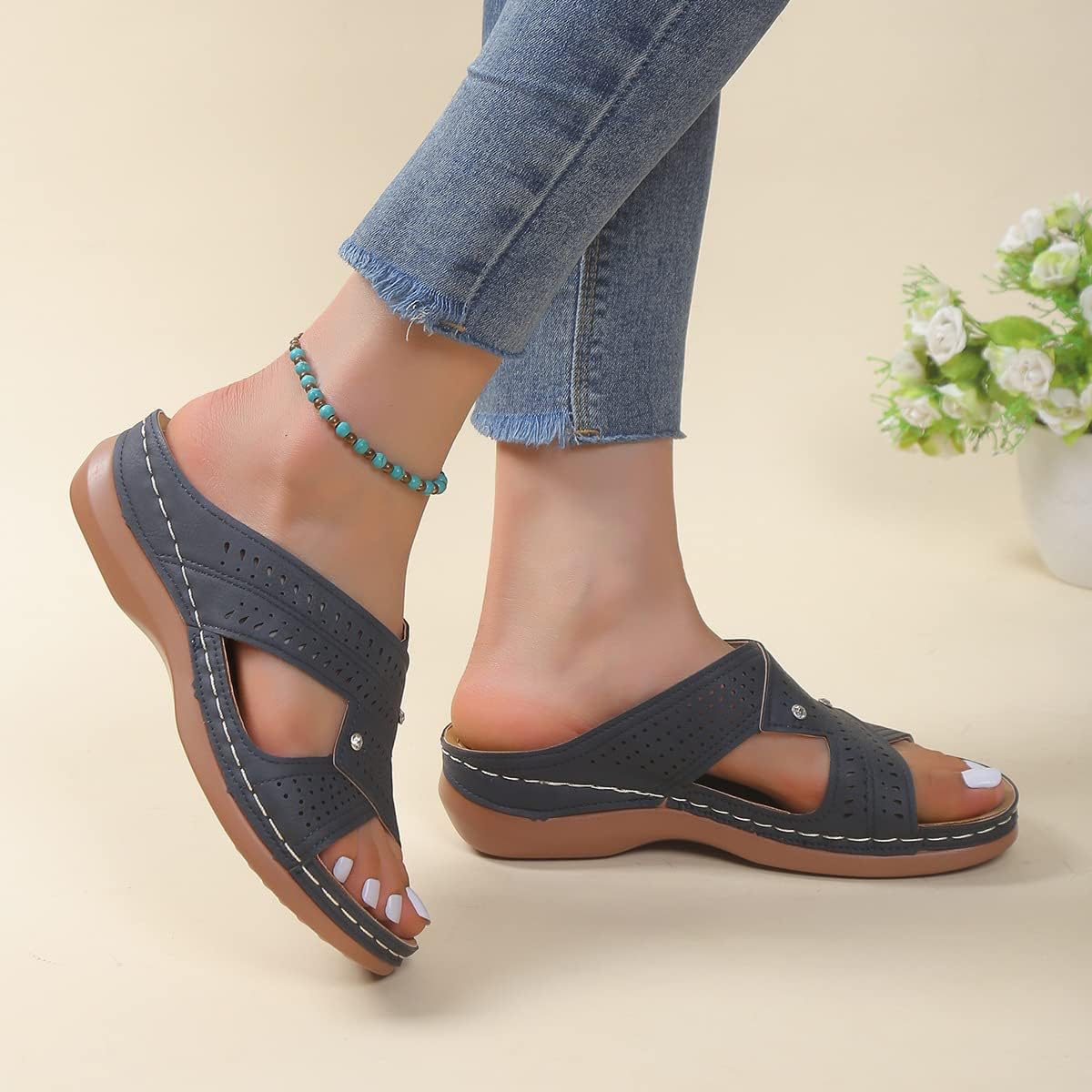 Sadie - Summer wedge sandaler med tåløft