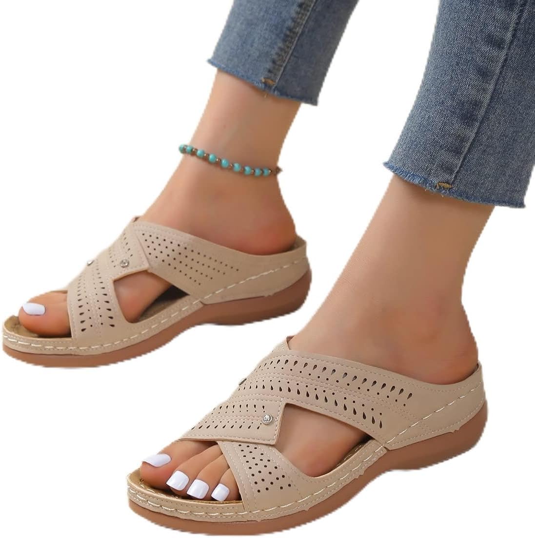 Sadie - Summer wedge sandaler med tåløft