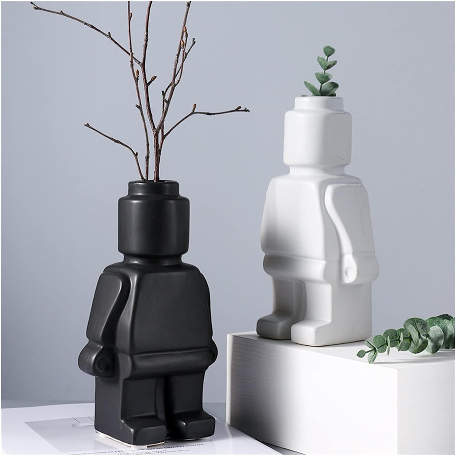 RoboBloom moderne robotblomsterpotter – Unik dekorasjon for hjemmet ditt