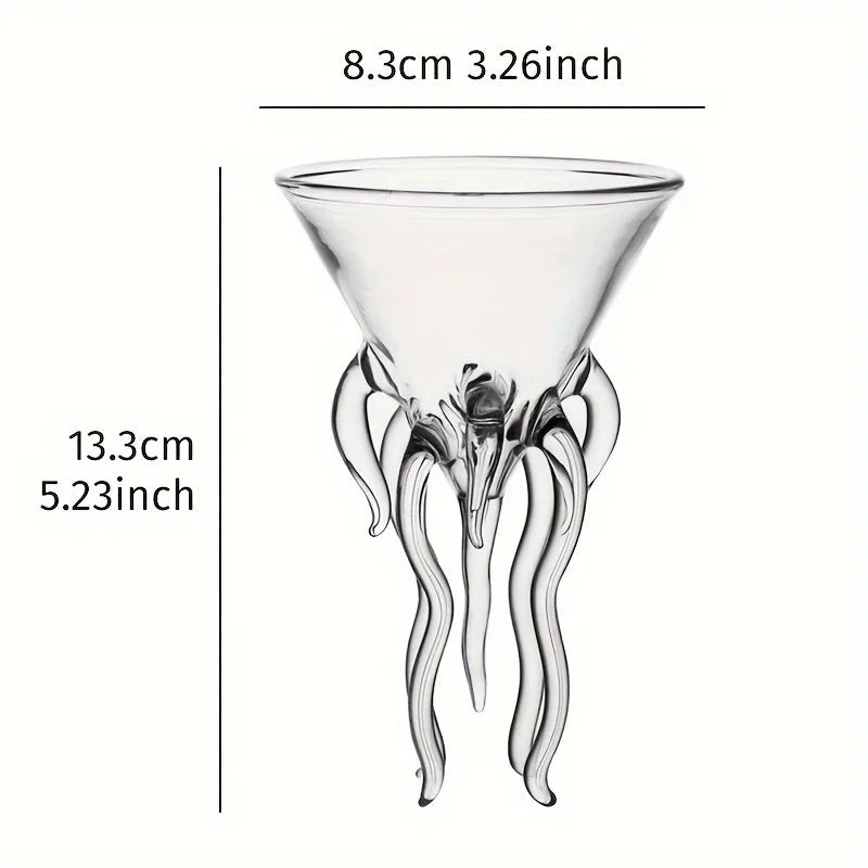 Unikt blekksprutinspirert cocktailglass