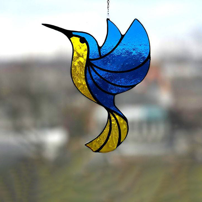 HummiGlow kunstnerisk solfanger - magiske lysrefleksjoner med kolibridesign