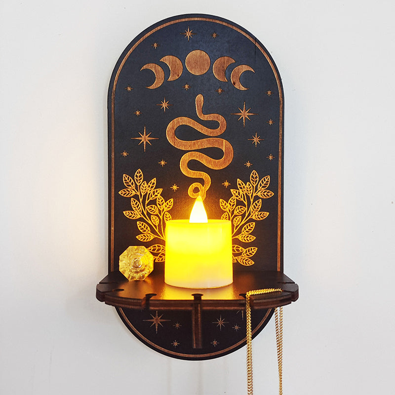 Gothic Decor - Mystiske vegghyller med lysestaker