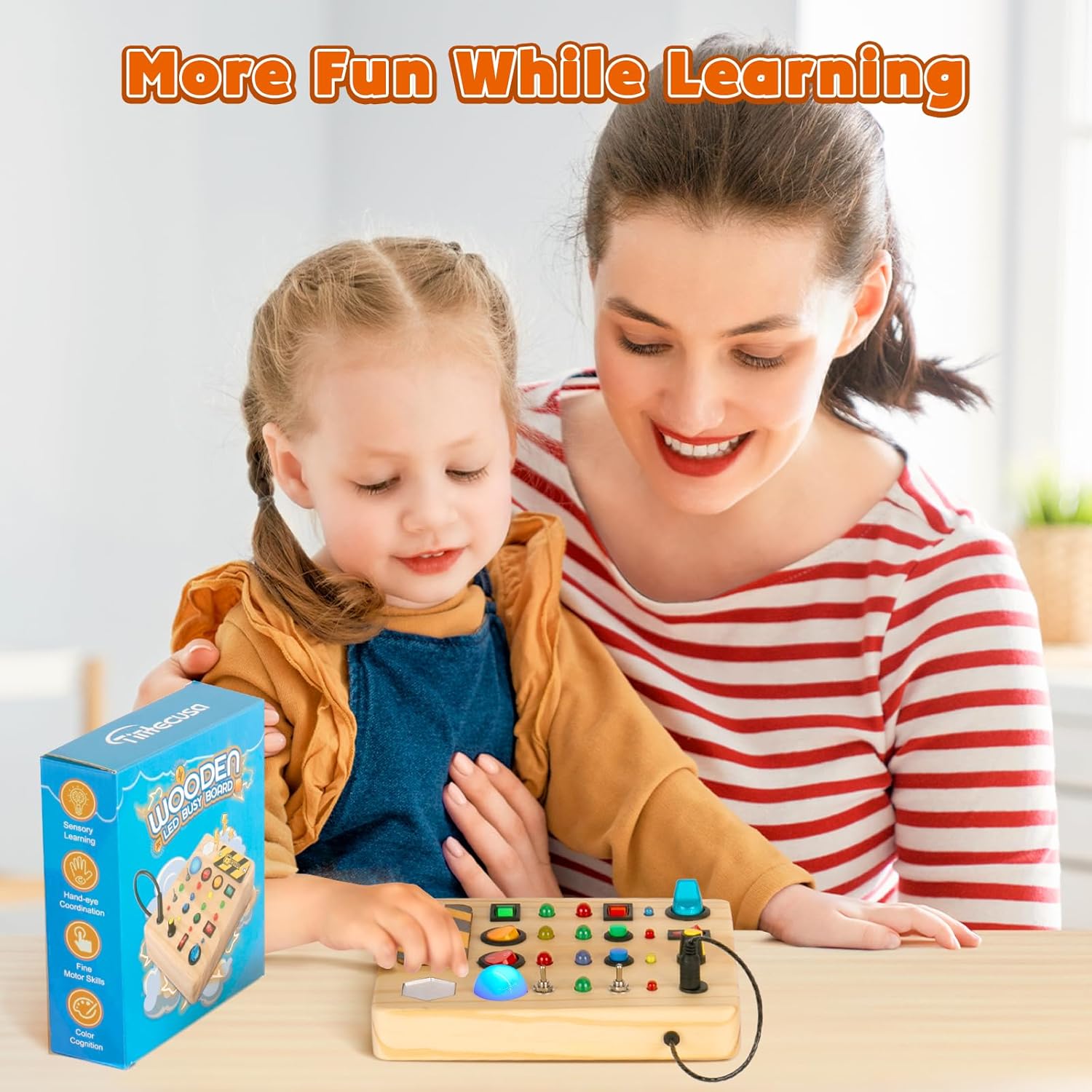 SparkQuest - Montessori-tavle for småbarn med 27 LED-lys