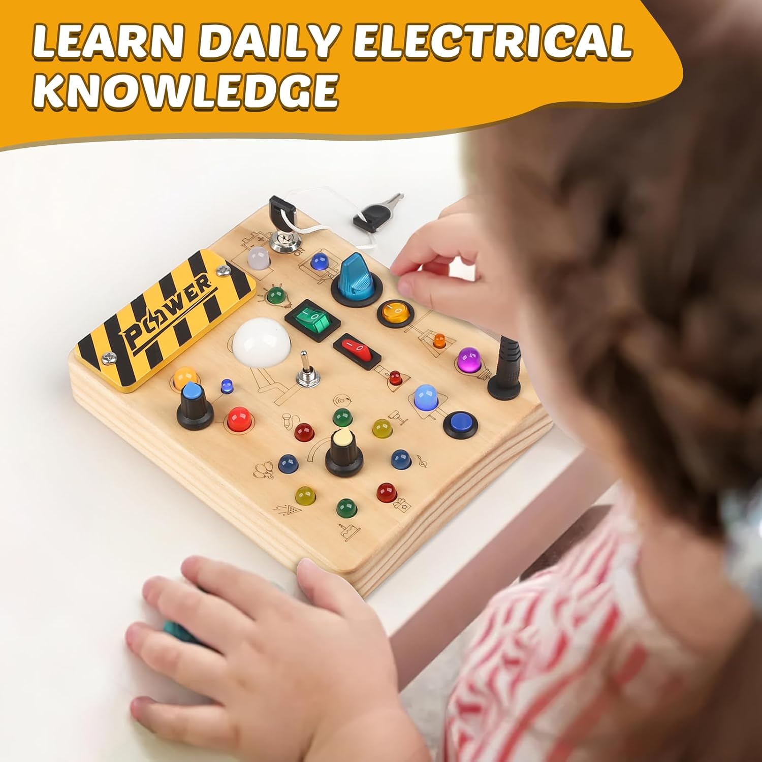 SparkQuest - Montessori-tavle for småbarn med 27 LED-lys
