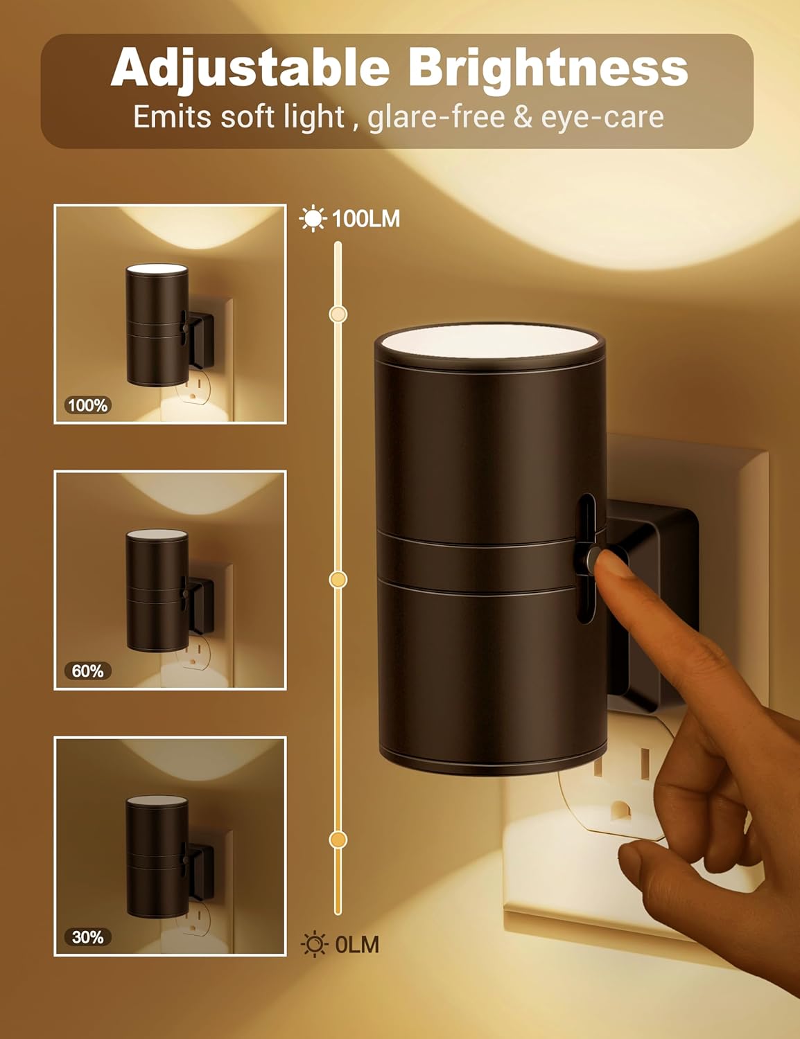 LumiGlow Dimbar LED Nattlys