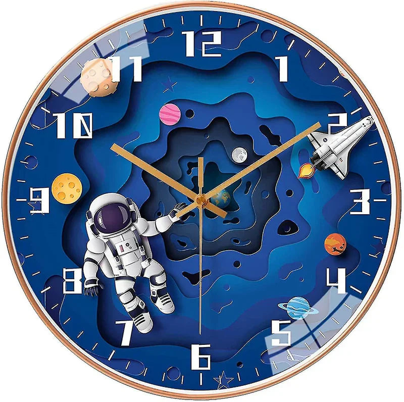 Cosmotime-tema veggklokke til barnerom