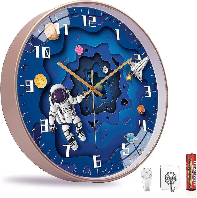 Cosmotime-tema veggklokke til barnerom