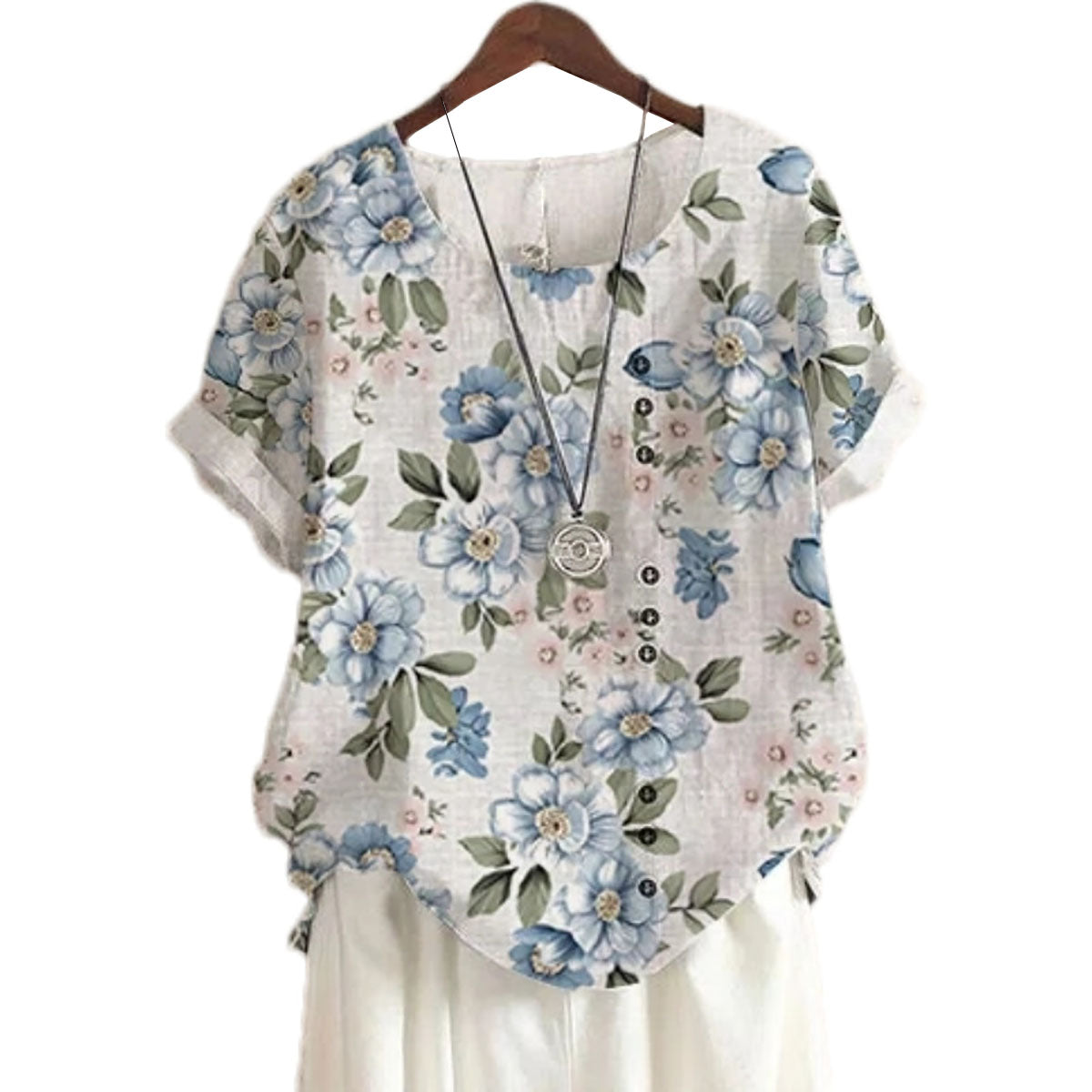 Elora - Elegant bluse med blomstertrykk for kvinner
