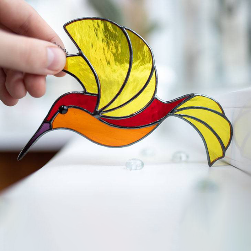 HummiGlow kunstnerisk solfanger - magiske lysrefleksjoner med kolibridesign
