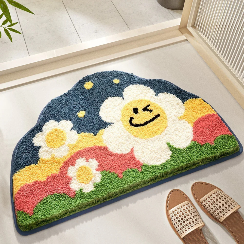 BlossomDuo - Gulvmatte med kunstnerisk blomstermønster
