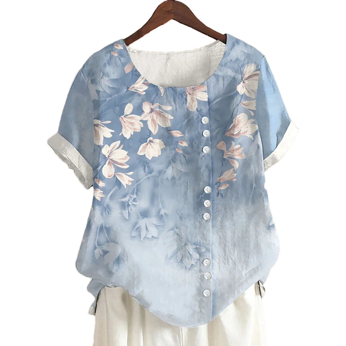 Elora - Elegant bluse med blomstertrykk for kvinner
