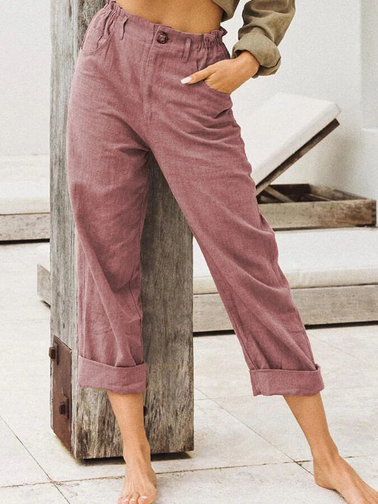 Lovise - Uanstrengt eleganse og komfortable culottes i lin med høy midje