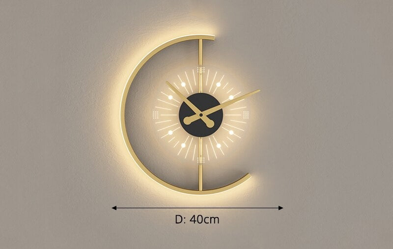 Moderne lysende LED-veggklokke