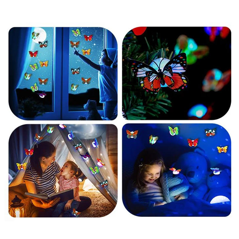 LumiWings - 3D fargerik LED sommerfugl nattlys