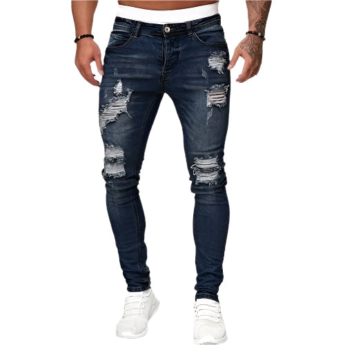 Patrick - Jean skinny essentiel pour homme avec un ourlet rugueux
