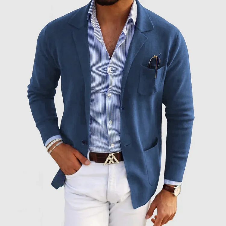 Mark cardigan genser for menn, strikket blazer