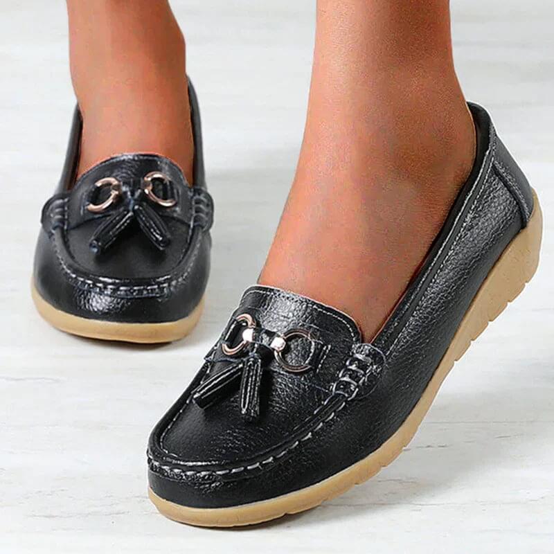 Jezebel - Myke flate loafers med dusk for en uanstrengt elegant hverdagslook