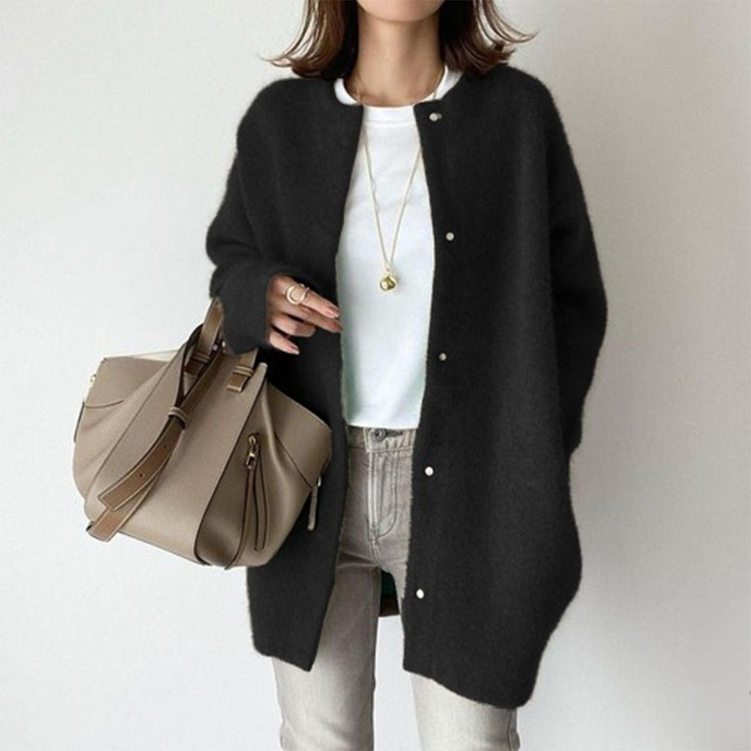 Sofia Elegant langermet cardigan med lommer