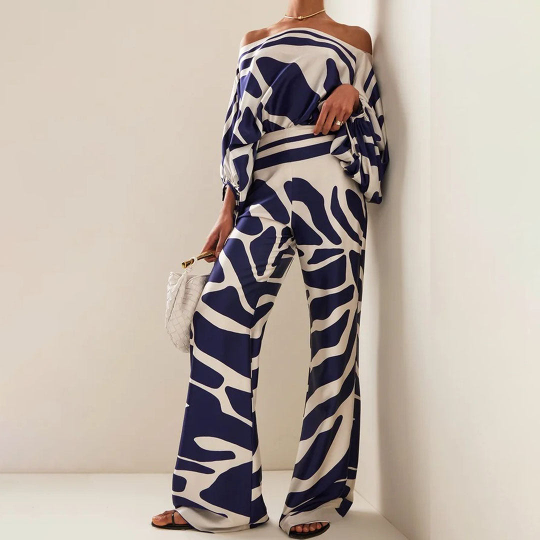 Camille | Urban Printed Off-Shoulder buksesett for kvinner