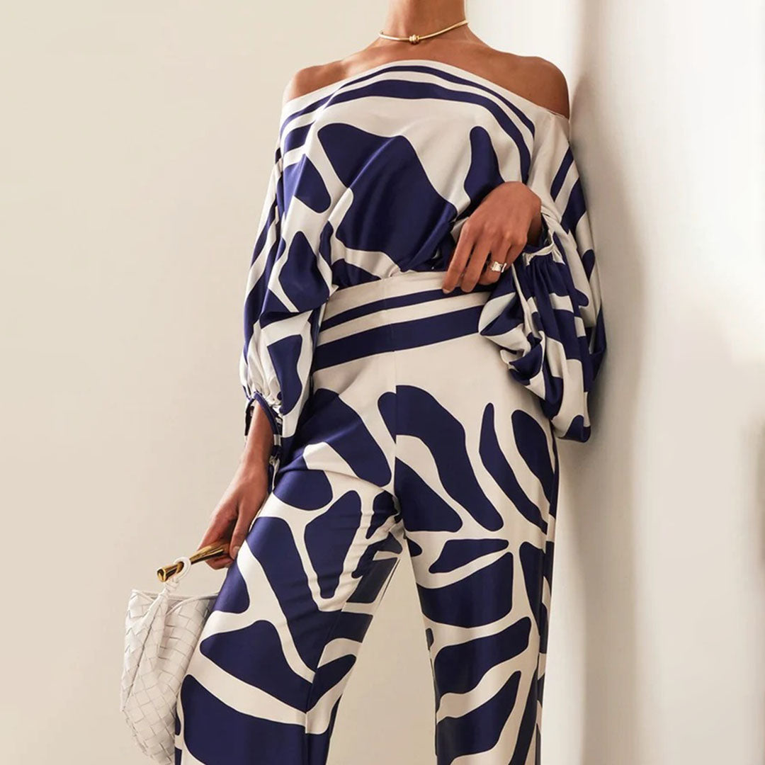 Camille | Urban Printed Off-Shoulder buksesett for kvinner