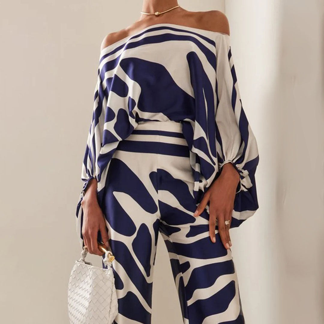 Camille | Urban Printed Off-Shoulder buksesett for kvinner