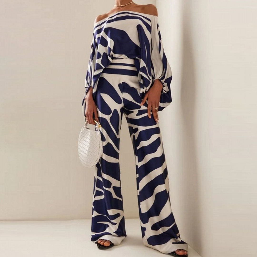 Camille | Urban Printed Off-Shoulder buksesett for kvinner