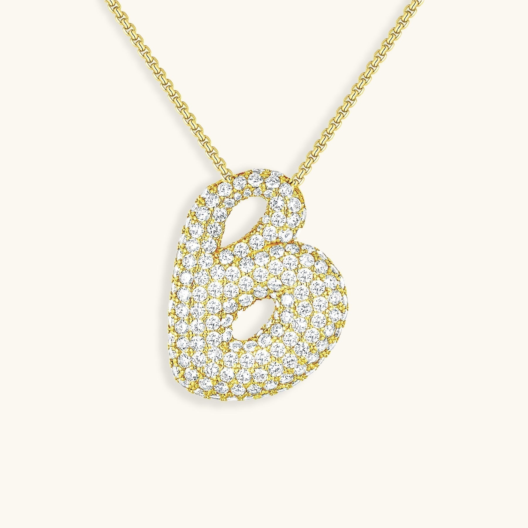 Luna Bubble Initial Halskjede med Diamantlook – Personlig gave til morsdagen