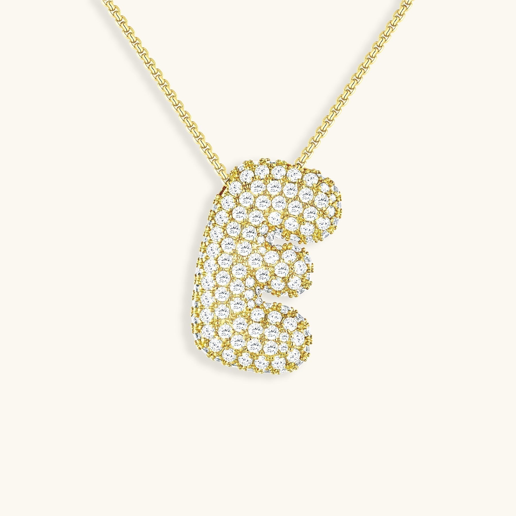 Luna Bubble Initial Halskjede med Diamantlook – Personlig gave til morsdagen