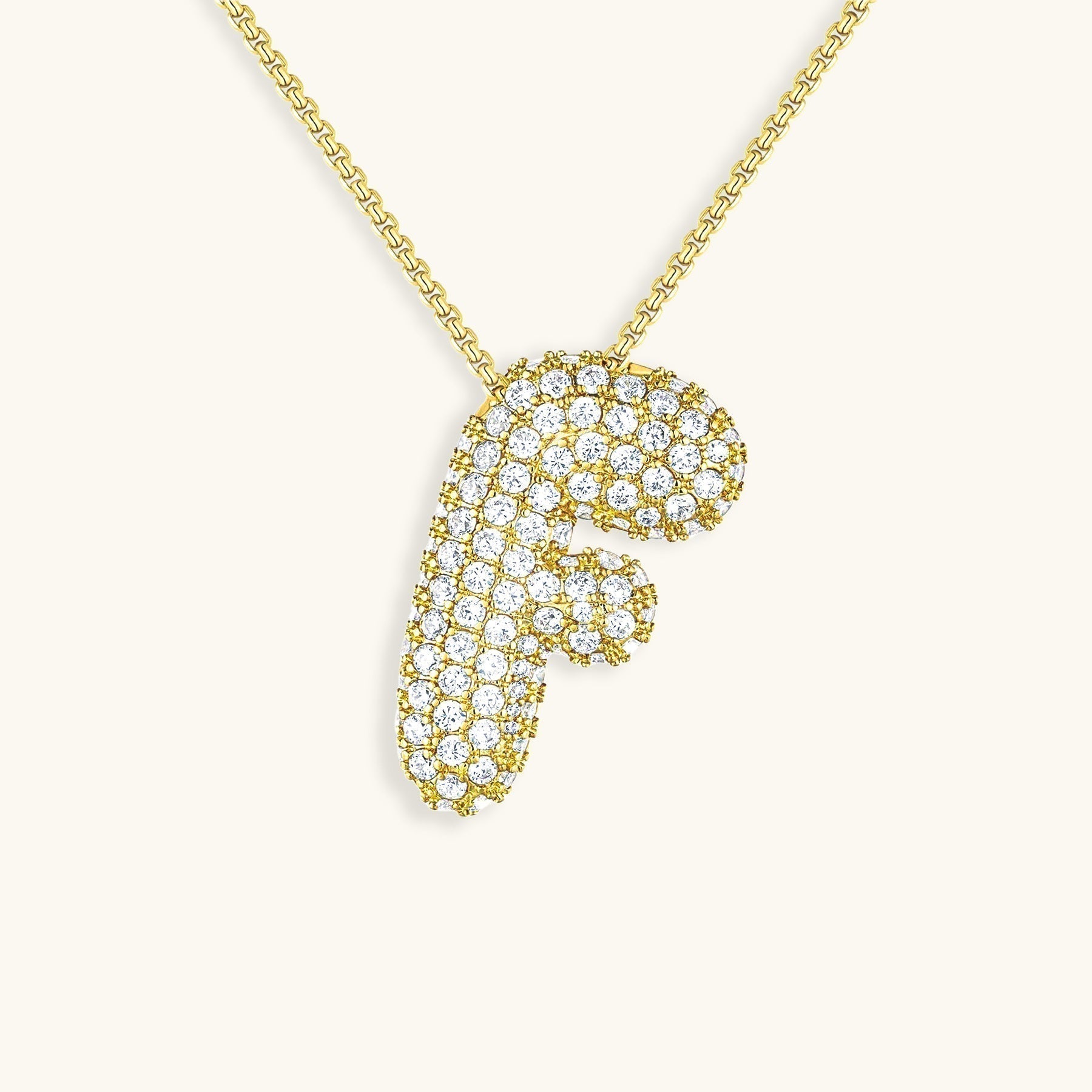 Luna Bubble Initial Halskjede med Diamantlook – Personlig gave til morsdagen