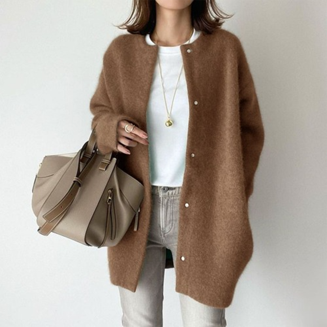 Sofia Elegant langermet cardigan med lommer