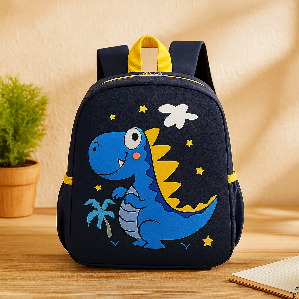 Trendy skolesekk for barn – kult dinosaurtrykk, lett og slitesterk