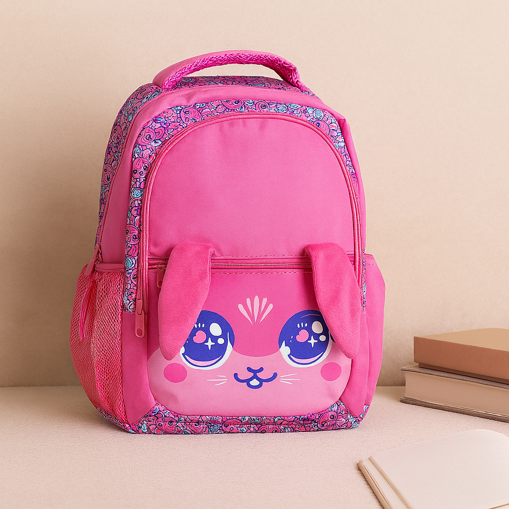 Søt tegneseriekatt og panda-ryggsekk – skolesekk for jenter med polstrede stropper