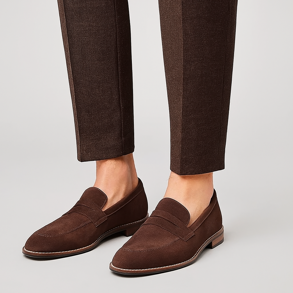 Jameson Loafers i semsket skinn for menn – myke fritidssko