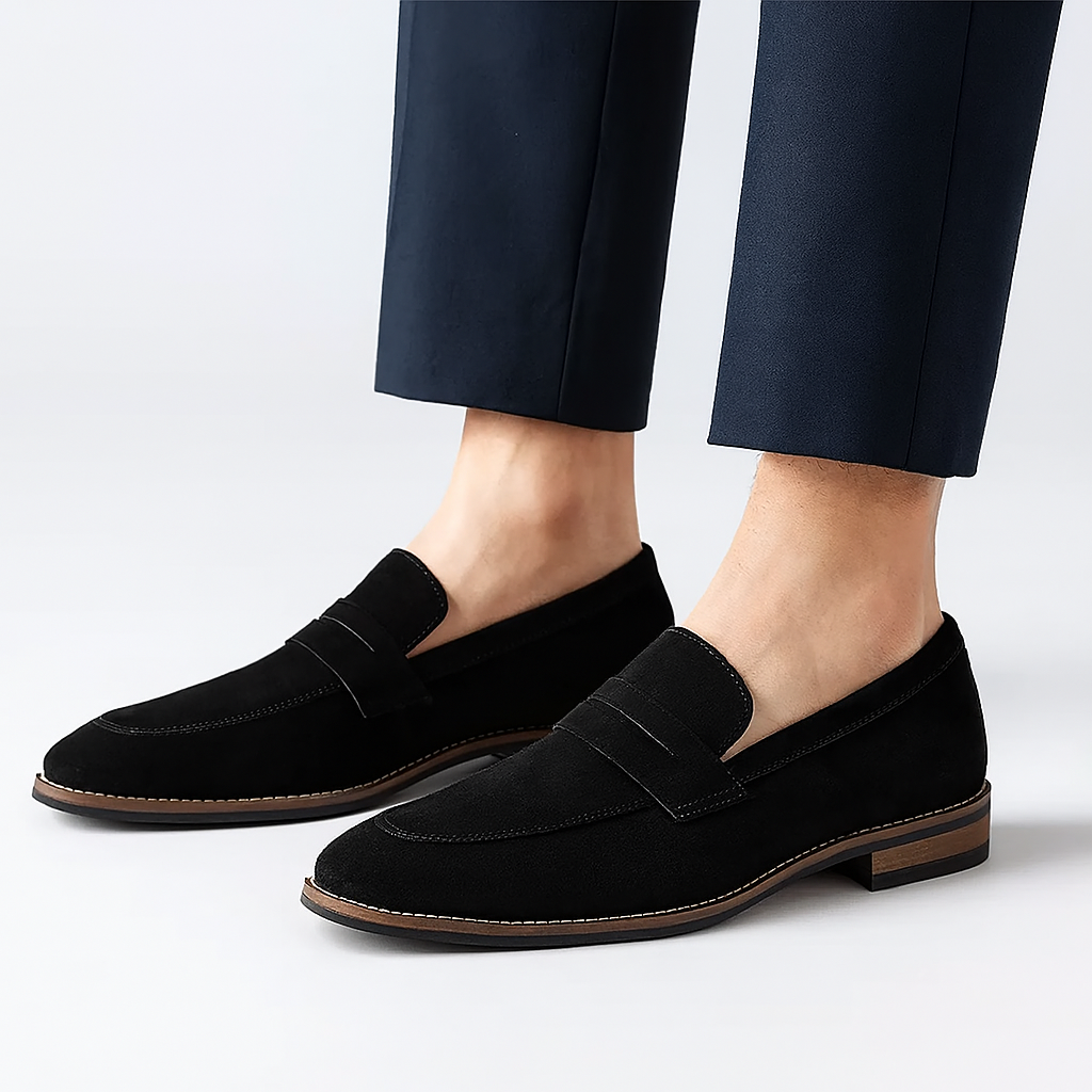 Jameson Loafers i semsket skinn for menn – myke fritidssko