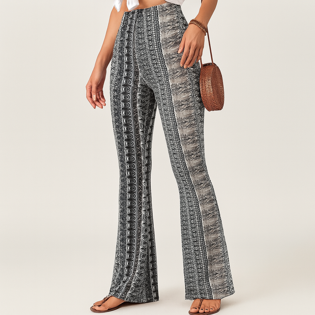 Chelsea – Boho-bukser med utsving for kvinner – Helt-over-trykk, slim fit