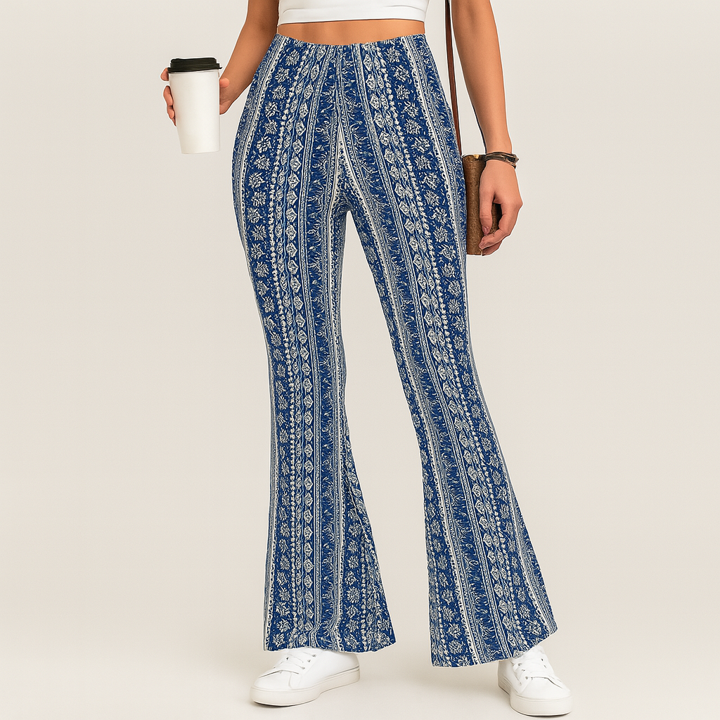 Chelsea – Boho-bukser med utsving for kvinner – Helt-over-trykk, slim fit