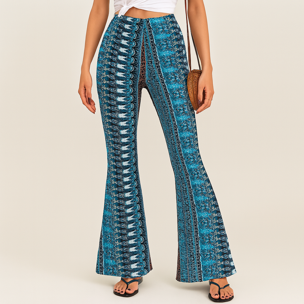 Chelsea – Boho-bukser med utsving for kvinner – Helt-over-trykk, slim fit