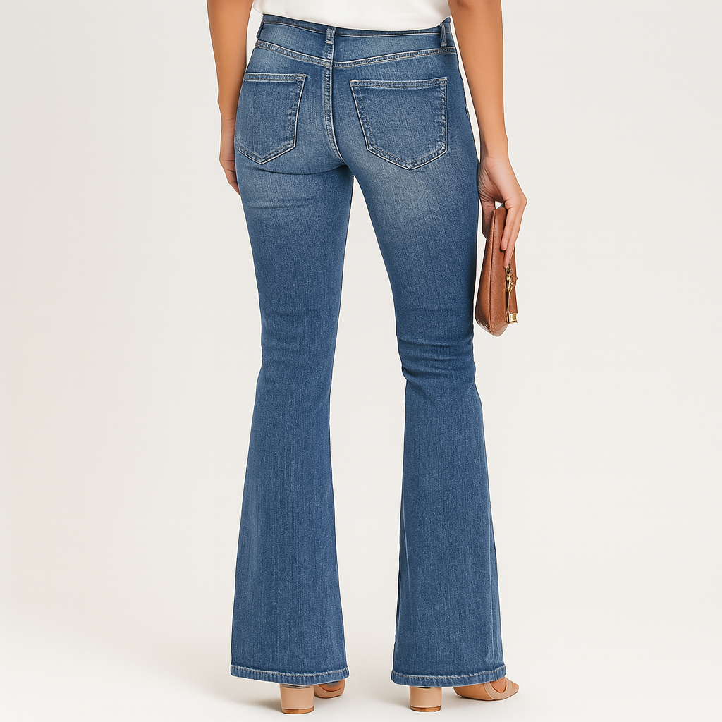 Ellen damejeans med høy midje og flare – klassisk passform i denim