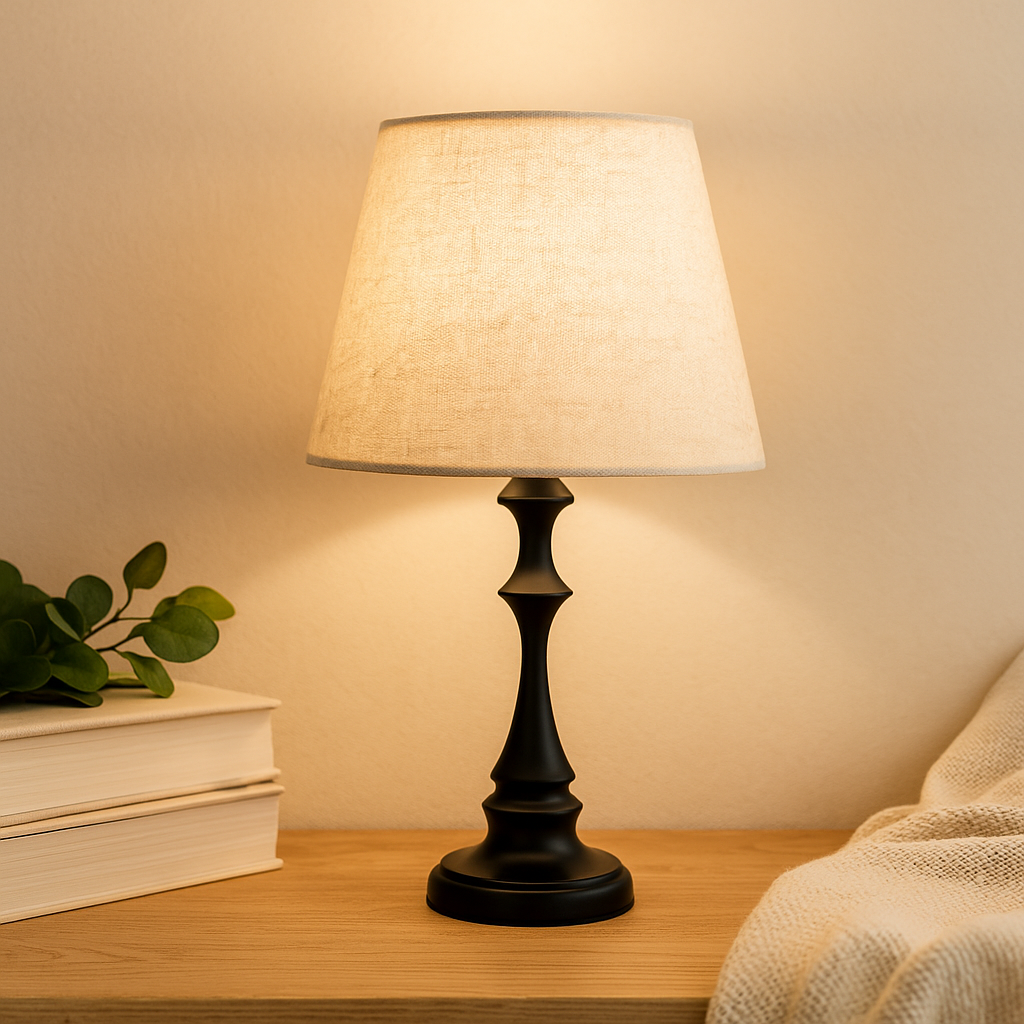 SoftGlow bordlampe med stoffskjerm - Moderne og minimalistisk skrivebordslampe