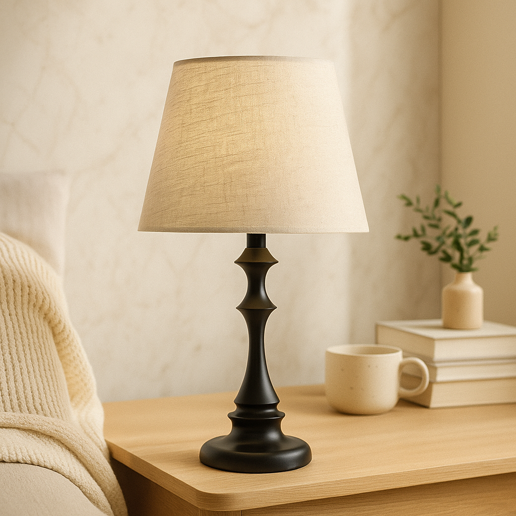 SoftGlow bordlampe med stoffskjerm - Moderne og minimalistisk skrivebordslampe