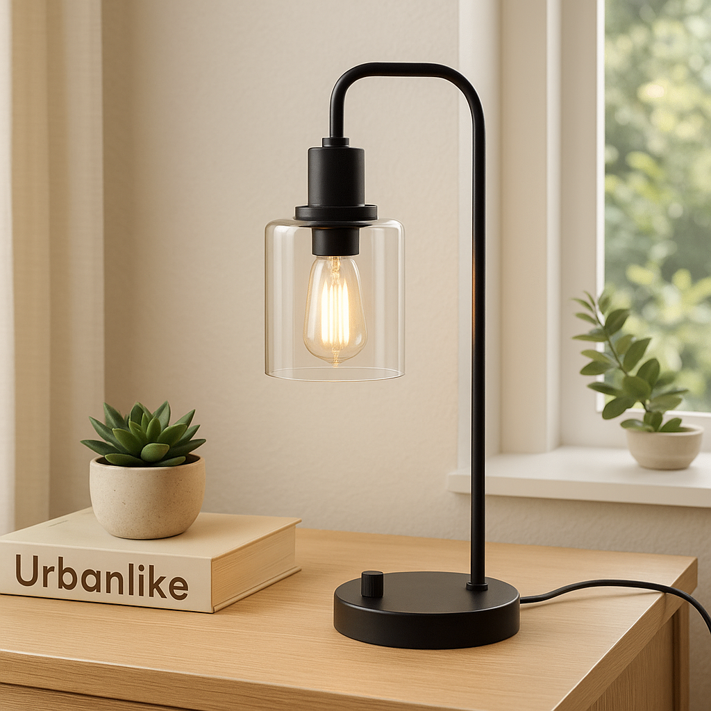 ClarityCharge LED-skrivebordslampe – Moderne glasslampe