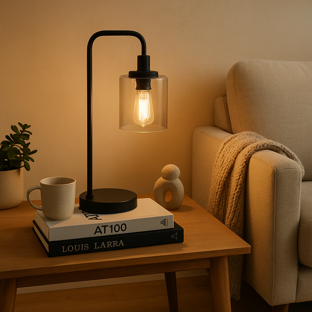 ClarityCharge LED-skrivebordslampe – Moderne glasslampe