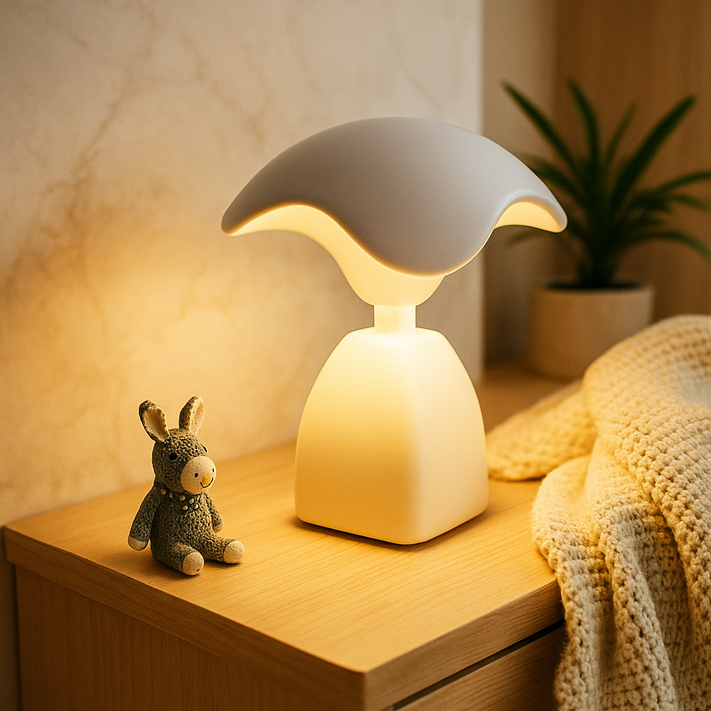 MushAura – Myk LED-berøringslampe med diffust lys i form av en svamp